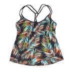 Mossimo Racerback Tankini Top Slate Multi Color Tropical Botanical Print NWOT S Gray Photo 1