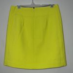 Loft Ann Taylor size 4 women’s mini skirt neon yellow fully lined zip closure Photo 3