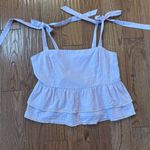 Lost + Wander  NWOt Sivan peplum purple tie shoulder tank size L Photo 2