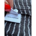 esby Julie Striped Cotton Button Down in Black & White Size XS X Photo 5