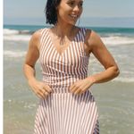 NWT Honey Mark Basil Wrap Top Cinnamon Stripe Size L Nursing Friendly Swim Tank Brown Size L Photo 0