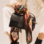 NWT Vismaya Mustard Rhapsody Scarf Black Photo 4