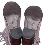 Arturo Chiang Reiden Gray Suede Fringe Booties Photo 7