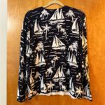 Charter Club  Cardigan Sweater Nautical Sailboat Palm Tree Beach Travel NWT Large Photo 10