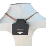 EXPRESS  Gold and Pink Fan Pendant Necklace Photo 2