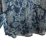 Frye & Co Blue Floral Ruffle Long Sleeve Dressy Button Down Blouse Women Sz XXL Photo 4