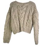 Free People Cozy Cabin Sweater Chunky Knit Cropped Small Photo 7