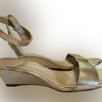 Ann Taylor  gold metallic wedge sandals 7 1/2M Photo 0