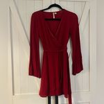 Miami Dark red tie waist dress with Flowy sleeves‎ by  Photo 2