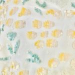 Ivy City Co Pale Yellow & Green Beaded Embellished Floral Tulle Tiered Dress. Photo 3