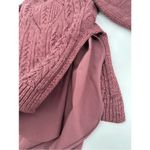 Anthropologie Moth Ella Cable Knit Layer Sweater size S burgundy Photo 6