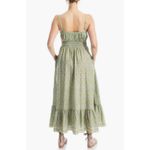 Max Studio 💕 Smocked Empire Waist Maxi Dress Light Green Floral Tile Medium NWT Photo 3