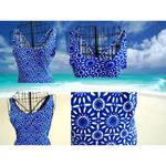 SO  Maxi Dress Girls Sz M Blue White Floral Sleeveless Strappy Front Side Slits Photo 2