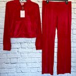 Juicy Couture 🔥 OG Bling Velour Iconic Tracksuit Hoodie & Pants Flash Red LARGE Photo 11