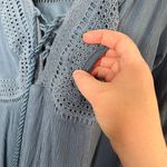 Torrid  Blue Crochet Lace-Up Fit and Flare Boho Dress 1X Photo 7