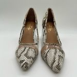 Journee Collection Journee Women 9 Gray Genuine Leather Gabbie Snake Embossed Pointed Toe Pump Photo 3