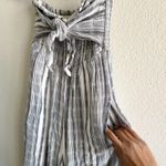 L*Space Riri Strapless Wide‑Leg Jumpsuit XS Gray White Stripe Smocked tie Photo 4
