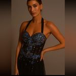 PARTYTIME Black MANY RHINESTONES Sz 16 Gown Prom Party Pageant Turquoise Photo 9