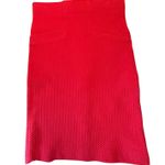Ganni Preloved Textured Red Pencil Skirt Size Small Photo 0