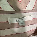Loft  Open Lightweight Blazer Beige Cream Stripes Photo 10