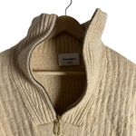 Nanushka Zitah Cream Alpaca Wool Zip Neck Oversized Rib Pullover Sweater Size S Photo 6