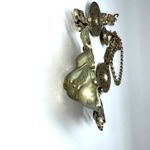 HUGE Lion Medusa Head Gold Tone Vintage Chain Belt Necklace Solid Metal Glam Photo 5