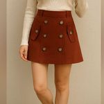 Joe Benbasset Joe B. by Double-Breasted Mini Skirt. Rust Color. Size X-Large. Photo 0