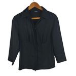 EXPRESS Stretchy Black Button Down Shirt 7/8 Photo 0