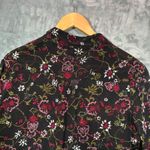 Paige EUC  Floral Sheer Long Sleeve Button Up Shirt  Blouse Women's M Black Photo 3