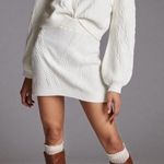 Anthropologie Maeve by White Cable Knit Pull on Mini Skirt Photo 0