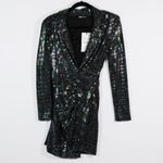 NEW Zara Festive Days Metallic Glitter Sparkle Embellished Ruched Mini Dress XS Photo 0
