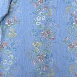 Vintage 80s Floral Blue Button Up Blouse Size 24W Photo 5