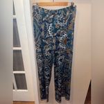 Valerie Stevens  Teal Paisley Wide Leg Pants woman’s size XL Photo 1