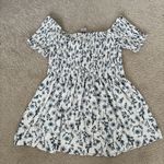 Love Streak Floral Off-Shoulder Blouse - White and Blue Photo 3