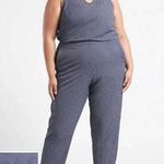 Athleta Brooklyn Textured Jacquard Leopard Medieval Violet Jumpsuit Size 24 Photo 0