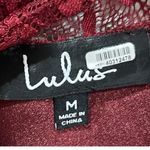 Lulus Evidently In Love Burgundy Floral Embossed Satin Mini Dress Photo 2