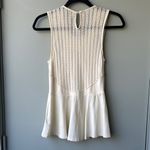 Free People  Cream Embellished Peplum Tank Top Photo 1