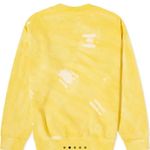 Sporty & Rich SERIF LOGO TIE DYE Yellow CREW Sweatshirt Size Small Photo 0