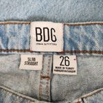 Urban Outfitters  BDG Ripped Jeans Slim Straight Light Wash High Rise Cutoff 26 Photo 5