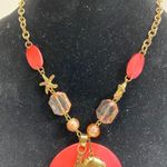 Beachy Look Necklace. Coral Color Center Accent. Photo 2