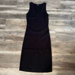 Theory Mirneel Prosecco Dress Black V-Neck Sheath Midi Length Sleeveless Small Photo 5