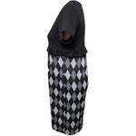 Voir Voir black/gray ponte argyle empire waist dress size 8 Photo 3
