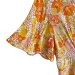 Rewind  Button Front Flutter Sleeve Skater Dress
orange yellow florals Fairy core Photo 5