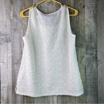 Kasper Size Large Ivory Textured Sequin Sleeveless Jewel Neck Tank Top Photo 2