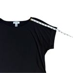 Calvin Klein Black Short Sleeve Layered Round Neck Loose Fit Blouse Sz Medium Photo 9