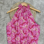 ALC Frank A.L.C 100% Silk Cody Floral Print Asymmetrical Halter Neck Midi Dress Pink 8 Photo 5