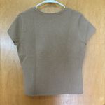 Talbots  Petites Cashmere Blend Short Sleeve Sweater Brown Medium‎ Photo 3