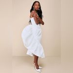 Lulus LULU’S Magnificent Presence White Ruffled Asymmetrical Midi Dress Photo 4