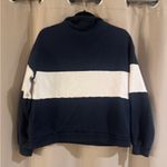 H&M Navy Blue and White Zip-Up Sweater Photo 1