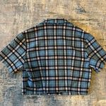 John Galt Blue Plaid Cropped Button Front Top One Size (XS / S) Photo 3